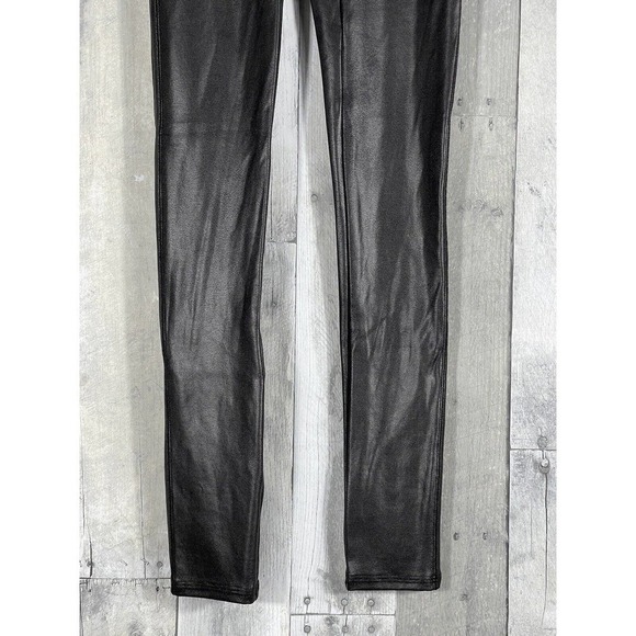 SPANX FAUX LEATHER LEGGINGS (2437) BLACK , SIZE - XS (B125) - Picture 3 of 10